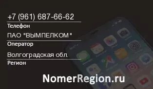 Кто звонил с 9616876662 - регион и оператор